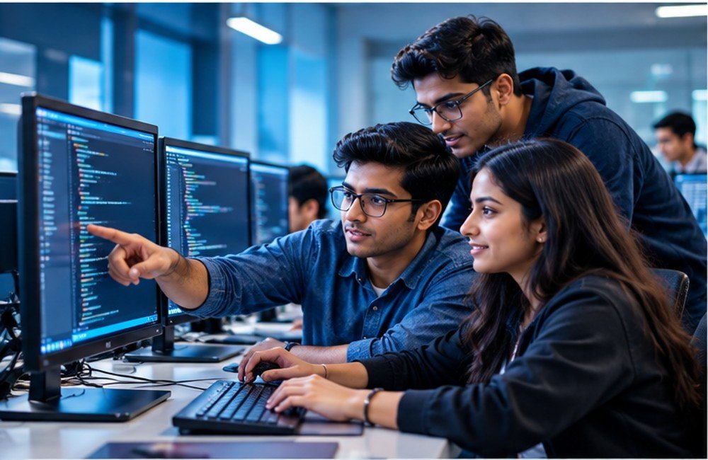 Computer lab students